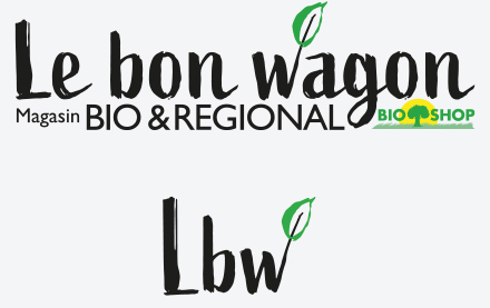 Design des logos pour les magasins Le Bon Wagon de Malmedy et Eupen